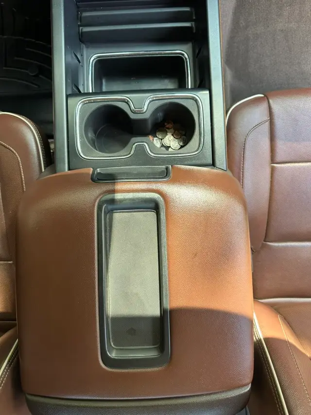 Leather truck console after mold removal